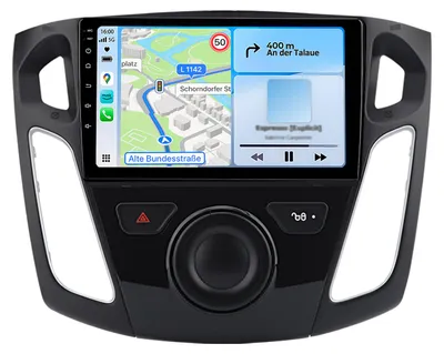 Immagine prodotto di Autoradio Android da 9 pollici con 6 altoparlanti e 128 GB per Ford Focus III (2011-2019): CarPlay wireless, Android Auto, 4G, WiFi, navigatore GPS, processore a 8 core, RDS, DSP, DAB+, Bluetooth