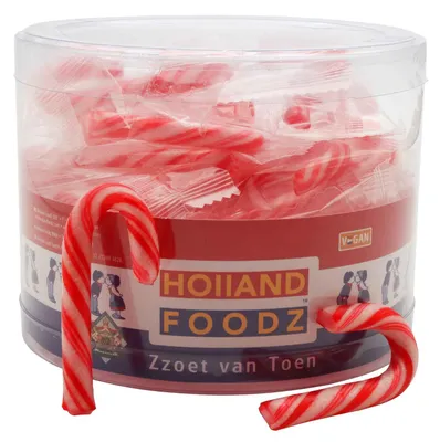 Produktbild von Holland Foodz Zuckerstangen rot-weiß Mini 30er