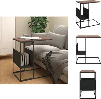 Zdjęcie produktu dla vidaXL Stolik boczny czarny 55x36x59,5 cm materiał drewnopochodny - Stoliki kawowe