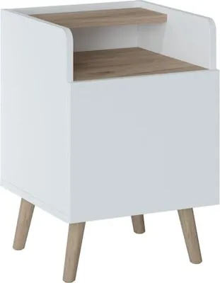 Image de Chevet moderne avec tiroir et étagère ouverte pour chambre à coucher Skandi