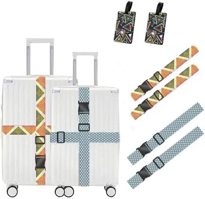 Productafbeelding van Verstelbare kofferriem met cijferslot, 4 stuks, 100-200 cm, voor bagage