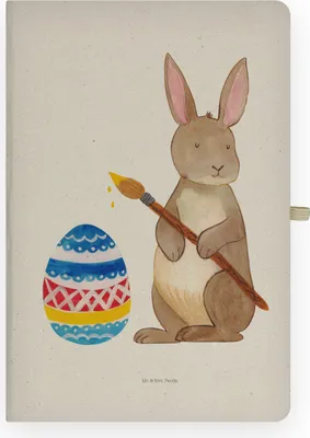 Produktbild von Mr. & Mrs. Panda Skizzenbuch Hase Eier Malen - Transparent - Geschenk, Ostern, Osterei, Notizbuch A4 Hardcover, Journal, Ostergrüße, Tagebuch, Kladde, Kaninchen, Frohe