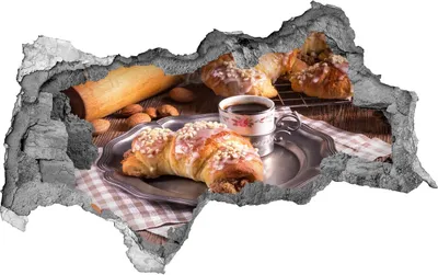 Produktbild von Selbstklebender Loch-3D-Aufkleber 95x73 cm Croissants