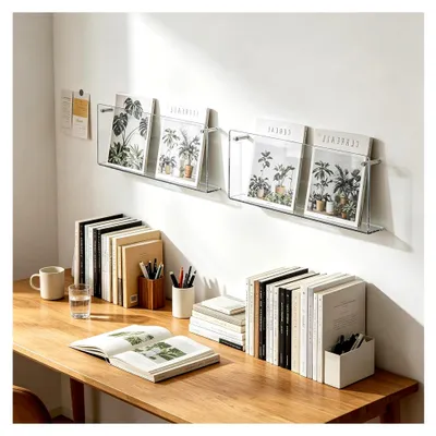 Produktbild von Acryl Zeitschriftenhalter für die Wand - 2 Stück, 40 cm