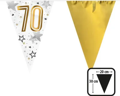 Produktbild von "Happy Birthday" Wimpelkette 30x20cm, 6m | Gold #70