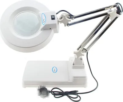 Image de Loupe de bureau électronique à LED Lumière réglable 10X Super Bright 60LEDs pour l'inspection de maintenance avec loupe de bureau sur pied Loupe 10X