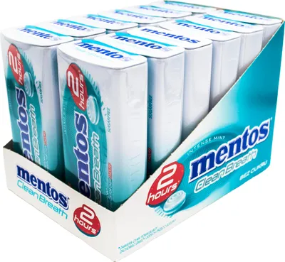 Image de Mentos Clean Breath Menthe intense Tin 12X35G