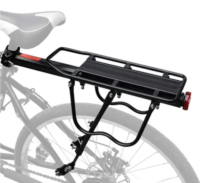Imagen del producto de Portabultos de aluminio ajustable para bicicleta, con una capacidad de 25 kg