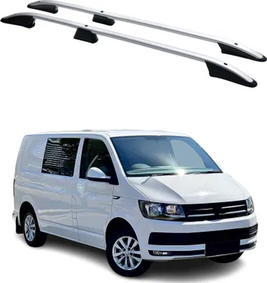 Image de Barres de toit longitudinales pour VW T6 T6.1 Transporter 2015-2024 L1 Alu gris