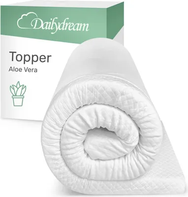 Produktbild von Dailydream viscoelastischer Matratzentopper "Model M" mit Memory Foam Effekt, 135x190x5cm, Edition "Aloe Vera"