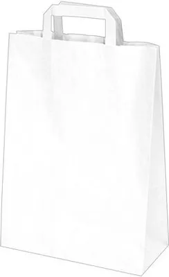 Produktbild von 50x GASTRO Papiertragetaschen 32 x 26 x 14 cm mit EAN-Code weiss