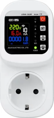 Produktbild von 16A WLAN-Smart-Steckdose mit einstellbarer Spannung und Fehlerstromschutz (EU-Stecker)