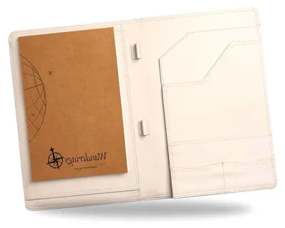 Produktbild von Vintage Leder-Padfolio – 25 x 33 cm – Professioneller Organizer und Lebenslaufmappe aus antikem Leder mit Schreibblock für Damen und Herren – Haferfarbe
