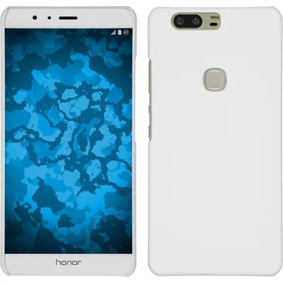 Produktbild von PhoneNatic Case kompatibel mit Huawei Honor V8 - Hülle weiß gummiert Hard-case + 2 Schutzfolien