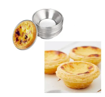 Produktbild von 12 x Backform für Tartelletes Petits Fours Eierkuchen Pudding Weißblech °40mm Lebensmittelqualität ungiftig und geruchlos