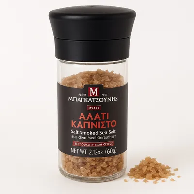 Produktbild von Bagatzounis Geräuchertes Meersalz 60 g Grobkörnig in Mühle