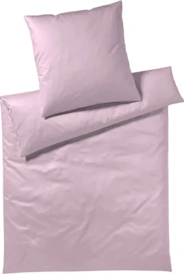 Produktbild von elegante Mako-Satin-Bettwäsche Uni Farbe Rose Größe 135x200+80x80cm