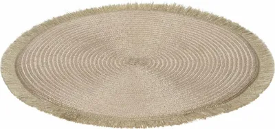 Productafbeelding van Home Styling Collectie | Tafelset | Onderzetters | Placemats voor de keukentafel | Borden en bestek, rond, met goudkleurige draden, 35 cm