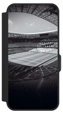 Produktbild von NIVOCASE Klapphülle für Samsung Galaxy A57 5G  Handyhülle aus Kunst Leder NIVOflip schwarz FC Bayern München FCB Stadion