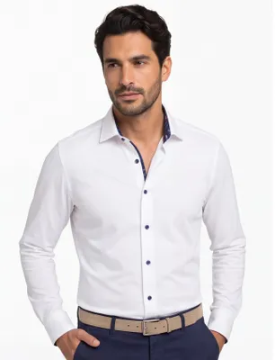 Produktbild von Olymp Level Five figurbetontes Hemd weiß Jersey-Baumwolle