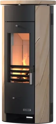 Produktbild von Accente Kaminofen Slimline Stahl sandstein schwarz 5 kW
