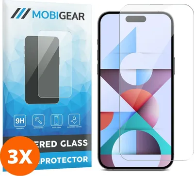 Produktbild von Mobigear iPhone 15 Pro Max Panzerglas Gehärtetes Glas Displayschutz - Hüllenfreundlich (3er Pack)