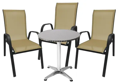 Produktbild von Bistro Sitzgarnitur Bistrogarnitur 4-teilig Anthrazit/Beige