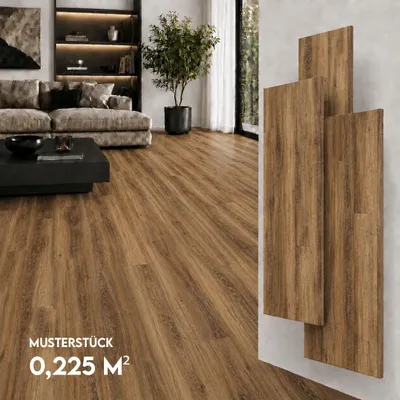Produktbild von SPC Vinylboden 5mm Klick Vinyl wasserfest Holzoptik Bodenbelag mit Trittschalldämmung für Küche Bad Wohnzimmer