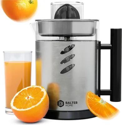 Produktbild von Balter ZP-03 Zitruspresse Elektrisch – Orangenpresse & Zitronenpresse – 2 Kegel - 120W, 1L Tank, - Orangen Edelstahl Zitruspresse