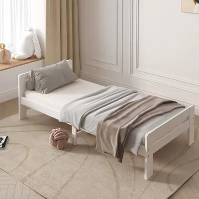Obrázok produktu pre Detská postieľka z dreva, biela, bez matraca, rozmer 90x200 cm