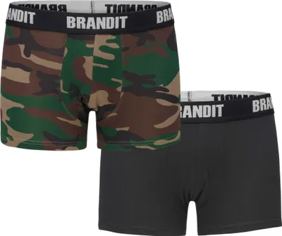 Obrázok produktu pre Brandit - Boxerky 2er Pack wood camo / schwarz - S