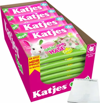 Produktbild von Katjes Grün Ohr Hase Sauer (14x210g Beutel) + usy Block