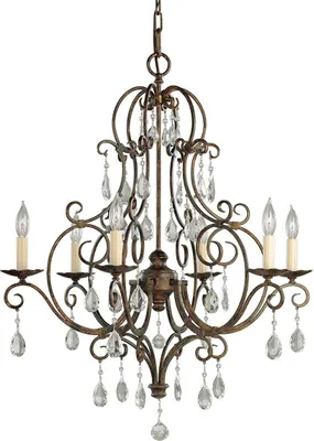 Zdjęcie produktu dla Żyrandol Chateau kawowy 6xE14x60W kryształ wym:242,9x63,8x63,8cm IP20 Feiss