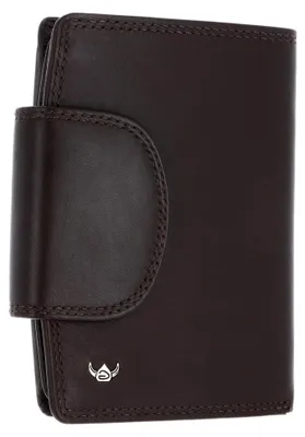 Produktbild von Leder Geldbörse Polo RFID Protect Kombischeintasche mit Riegel 1439 Dunkelbraun