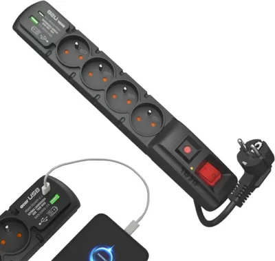 Zdjęcie produktu dla Surge Protector Acar F4 Usb A+C 5M 4X French Pd