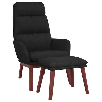 Immagine prodotto di vidaXL Poltrona relax con sgabello in tessuto nero