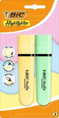 Obrázek produktu pro Zakreślacze pastelowe dwukolorowe BIC Marking Flat 2 sztuki