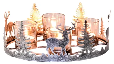 Produktbild von Adventskranz Kerzenhalter aus Metall rund 26cm