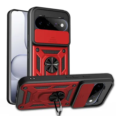 Produktbild von Hülle für Google Pixel 11 / 11 Pro Outdoor Panzer Case Kameraschutz Ring Rot