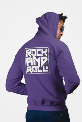 Produktbild von D&B Unisex Hoodie ZIPST00120 Rock And Roll Lila-Größe L