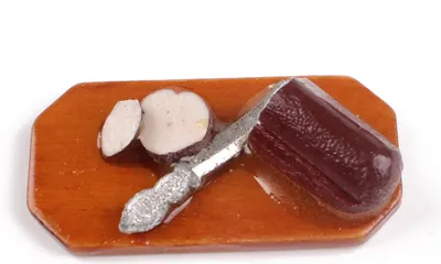 Produktbild von Puppenhauszubehör 1 12 | Miniatur Schneidebrett Set