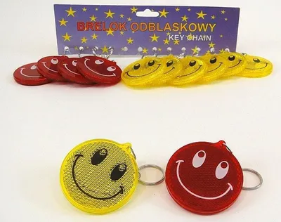 Image de Pendentif réfléchissant avec smiley 12pcs