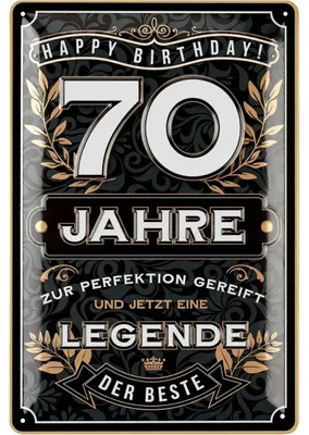 Produktbild von Blechschild 70 Schild Geburtstag - 70 JAHRE LEGENDE - PERFEKTION, Deko 70 Geburtstag Mann, 70 Geburtstag Deko, lustiges Geburtstagsschild 70