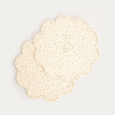 Produktbild von HOMLA TALA ecru Tischuntersetzer, 2er-Set 38 cm