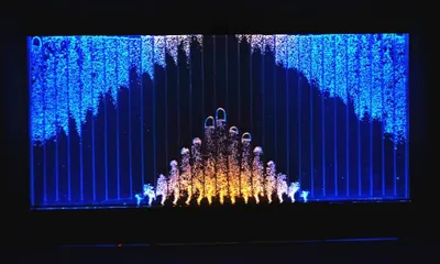 Produktbild von Moderne Trennwand Wasser Wände LED Wasserwand Beleuchtete Wand Säulen 240x150cm