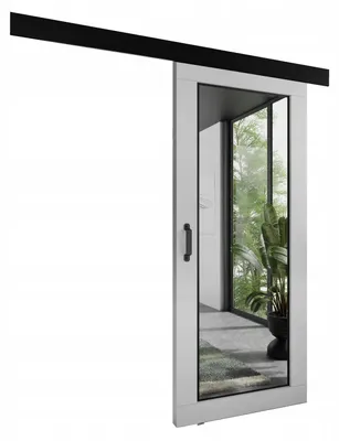 Produktbild von KierMoebel Schiebetür Komplettset ADIO 7, Wohnzimmer Schiebetür Weiß 66x205x3,2 cm