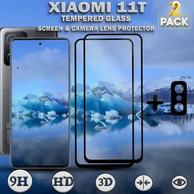 Produktbild von 2-Pack Xiaomi 11T Displayschutzfolie und Objektivschutz aus gehärtetem Glas 9H