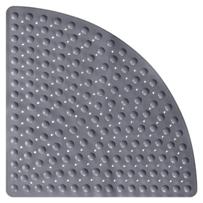 Productafbeelding van Douchemat voor hoekdouche, 65x65 cm, grijs, PVC, antislip, schimmelwerend, machinewasbaar