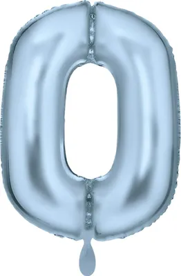 Obrázek produktu pro Fóliový balónek číslo 0 světle modrý metalický - 83 cm