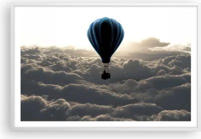 Produktbild von Gerahmtes Poster - Weißer Rahmen - Wolke Ballon Himmel - 91,5x61 cm - Wand Bild - Wanddeko - Wandbilder - Kunstposter - Wandposter - Bilderrahmen - Bilder - Kunstdruck - Wandbild - P2WAA91x61-3577